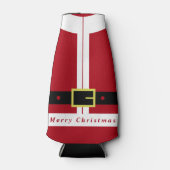 Kerst Fles Koeler met Kerstman Kleding Grappig (Voorkant)