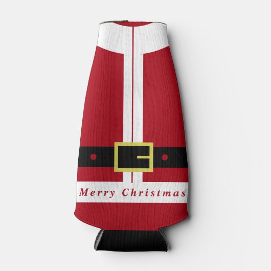 Kerst Fles Koeler met Kerstman Kleding Grappig (Voorkant)