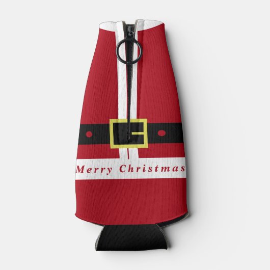 Kerst Fles Koeler met Kerstman Kleding Grappig (Achterkant)