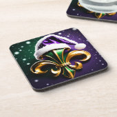 Kerst Fleur De Lis Design Bier Onderzetter (Linkerzijde)