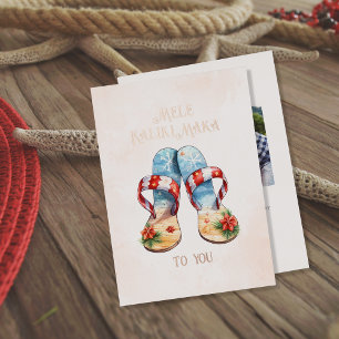Kerst Flip Flop Hawaiian Way Folie Feestdagenkaart
