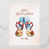 Kerst Flip Flop Hawaiian Way Folie Feestdagenkaart (Voorkant)