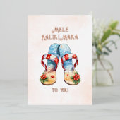 Kerst Flip Flop Hawaiian Way Folie Feestdagenkaart (Staand Voorkant)