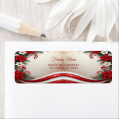 Kerst Floral Candy Canes Retour Adres Label (Insitu)