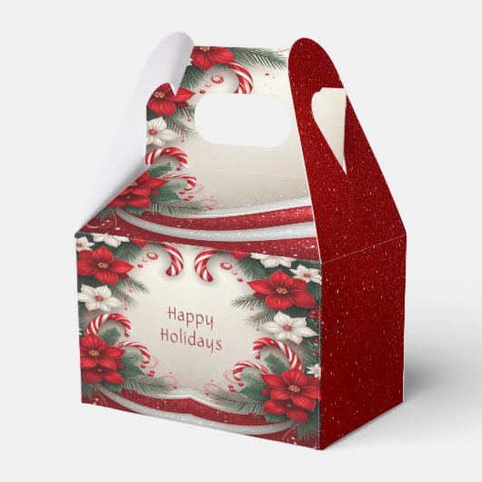 Kerst Floral Candy Canes Vakantie Cadeaubox Bedankdoosjes (Achterkant)