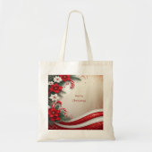 Kerst Floral Candy Canes Vakantie Canvas tas (Voorkant)