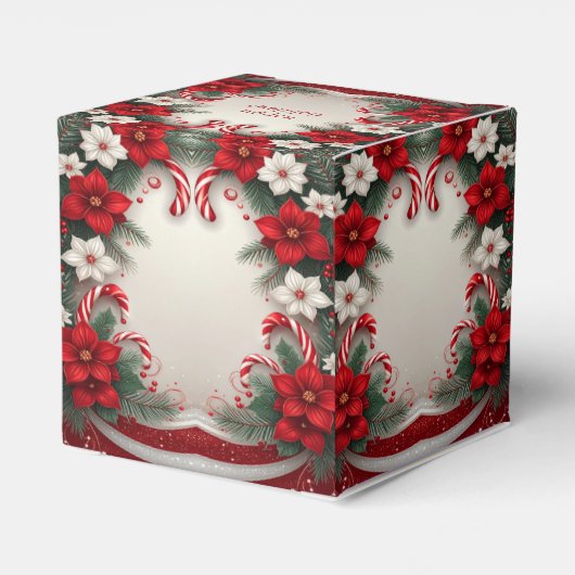 Kerst Floral Candy Canes Vakantie Favoriet Box Bedankdoosjes (Achterkant)