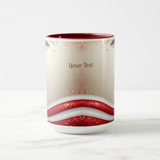 Kerst Floral Candy Canes Vakantie Mok (Midden)