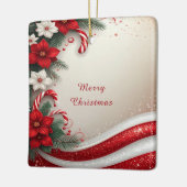 Kerst Floral Candy Canes Vakantie Ornament (Links)