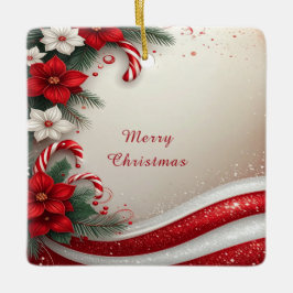 Kerst Floral Candy Canes Vakantie Ornament