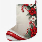 Kerst Floral Candy Canes Vakantie Stocking Grote Kerstsok (Achterkant)