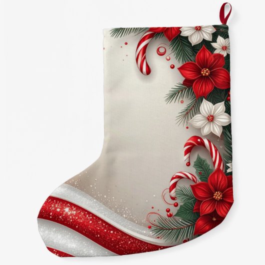 Kerst Floral Candy Canes Vakantie Stocking Grote Kerstsok (Achterkant)