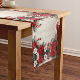 Kerst Floral Candy Canes Vakantie Tafel Runner Medium Tafelloper