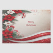Kerst Floral Candy Canes Vakantie Tissue Papier (Voorkant)