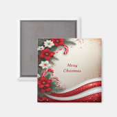 Kerst Floral Candy Canes Vakantiemagnet Magneet (Voorkant / Achterkant)