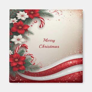 Kerst Floral Candy Canes Vakantiemagnet Magneet