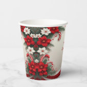 Kerst Floral Candy Canes Vakantiepapier Cups Papieren Bekers (Voorkant)