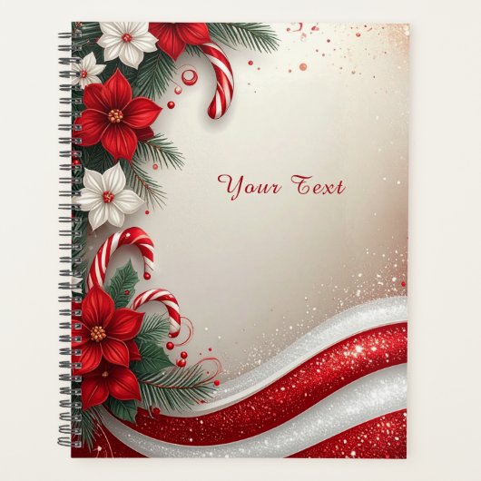 Kerst Floral Candy Canes Vakantieplanner Planner (Voorkant)