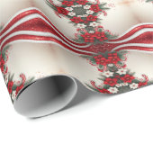 Kerst Floral Candy Canes Wrapping Paper Cadeaupapier (Rol Hoek)