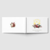 Kerst Floral Crest Monogram Huwelijk Gastenboek (Volledig)