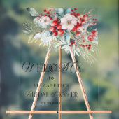 Kerst Floral Elegant Vrijgezellenfeest Welkom Acryl Bord (Neutraal)