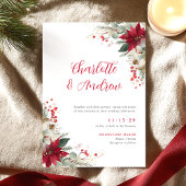 Kerst Floral Elegante bruiloft Kaart