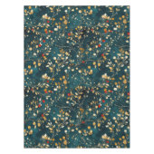 Kerst Floral Goud, Wit met rode bessen Tafelkleed (Voorkant)