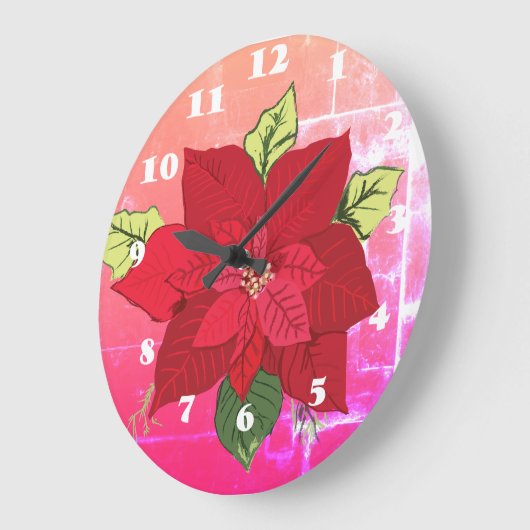 Kerst-Floral-wandklok Grote Klok (Hoek)