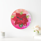 Kerst-Floral-wandklok Grote Klok (Huis)