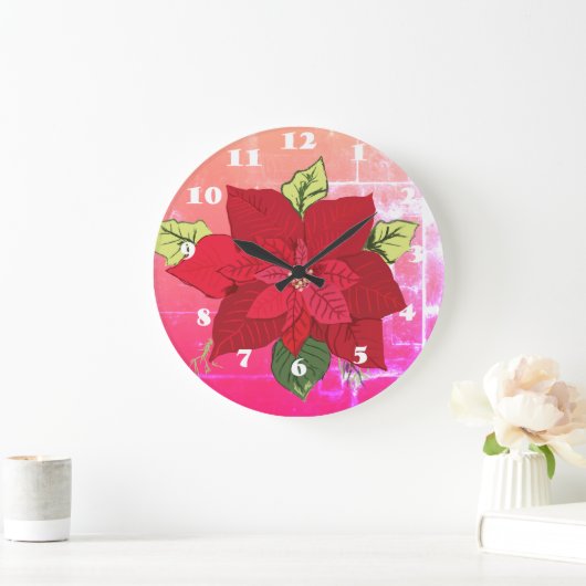 Kerst-Floral-wandklok Grote Klok (Huis)