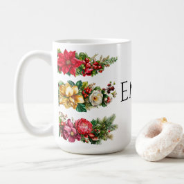 Kerst Florale en Bes Waterverf Clip Koffiemok