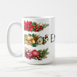 Kerst Florale en Bes Waterverf Clip Koffiemok