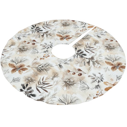 Kerst Florale Gemberkoek Bladeren Kerstboom Rok (Gekanteld)