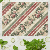 Kerst Florale Gestreepte Vintage (7) Theedoek (Gevouwen)