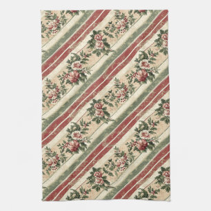 Kerst Florale Gestreepte Vintage (7) Theedoek