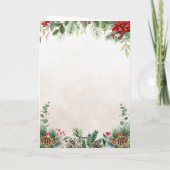 Kerst Florale Illustratie Feestdagen Kaart (Achterkant)