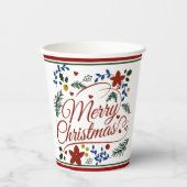 Kerst Florale Kerst Papier Bekers (Voorkant)
