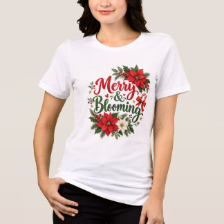 Kerst Florale Merry & Blooming Tri-Blend Shirt