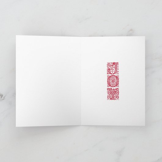 Kerst ~ Florentine Scrollwork Wenskaart Feestdagen Kaart (Binnen)