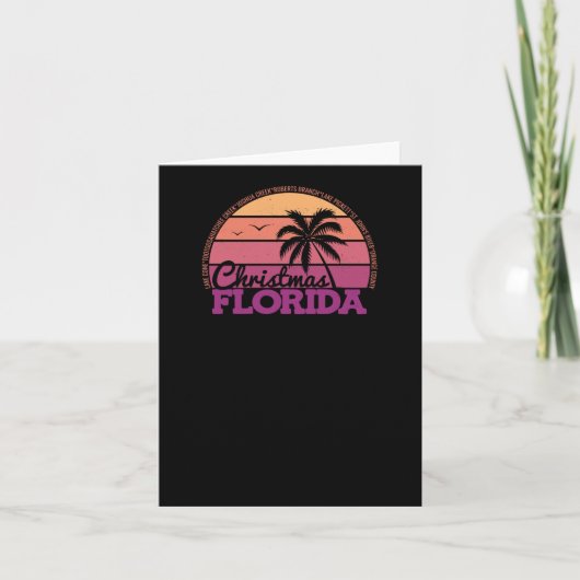 Kerst Florida Retro Sunset Lokale Pride Logo St Kaart (Voorkant)