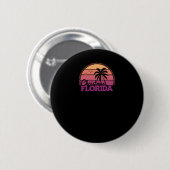 Kerst Florida Retro Sunset Lokale Pride Logo St Ronde Button 5,7 Cm (Voorkant /achterkant)