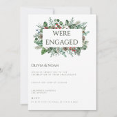 Kerst Foliage Engagement Party Uitnodiging (Voorkant)
