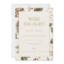 Kerst Foliage Engagement Party Uitnodiging