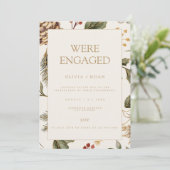 Kerst Foliage Engagement Party Uitnodiging (Staand voorkant)