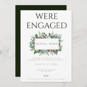 Kerst Foliage Engagement Party Uitnodiging (Voorkant / Achterkant)