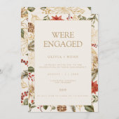 Kerst Foliage Engagement Party Uitnodiging (Voorkant / Achterkant)