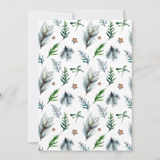 Kerst Foliage Red Bird Vakantie Cookie Exchange Kaart (Achterkant)