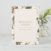 Kerst Foliage repetitie diner uitnodiging (Staand voorkant)