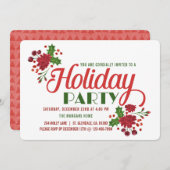 Kerst Foliage Rood en Groen Kerstfeest Kaart (Voorkant / Achterkant)