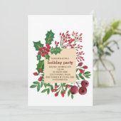 Kerst Foliage Vakantie Party Kaart (Staand voorkant)